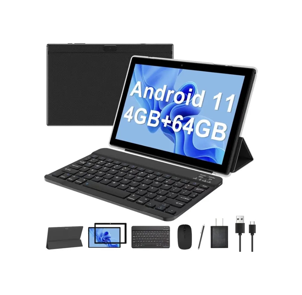 Tablet IWEGGO CP20 10" 4GB RAM + 64GB ROM Android Negro con Accesorios | Kit Completo para Estudio, Trabajo y Entretenimiento