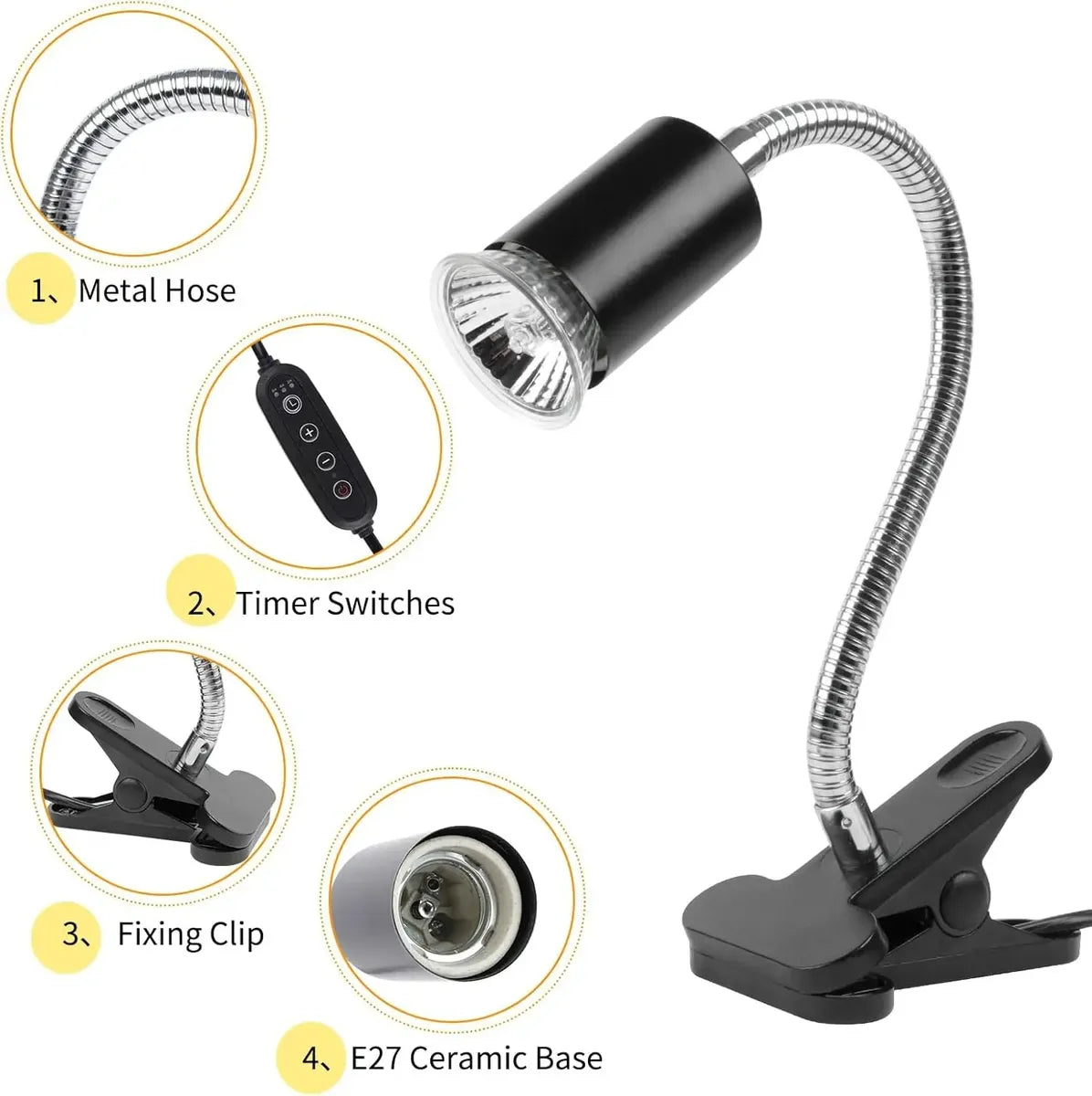 Lámparas De Calor Para Tortuga Reptiles 2 Bombillas Uva+uvb