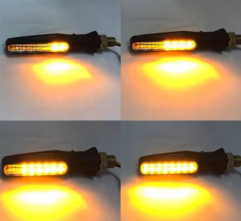 Intermitentes De Moto Secuencial Led Ámbar Pack X4 Unidades