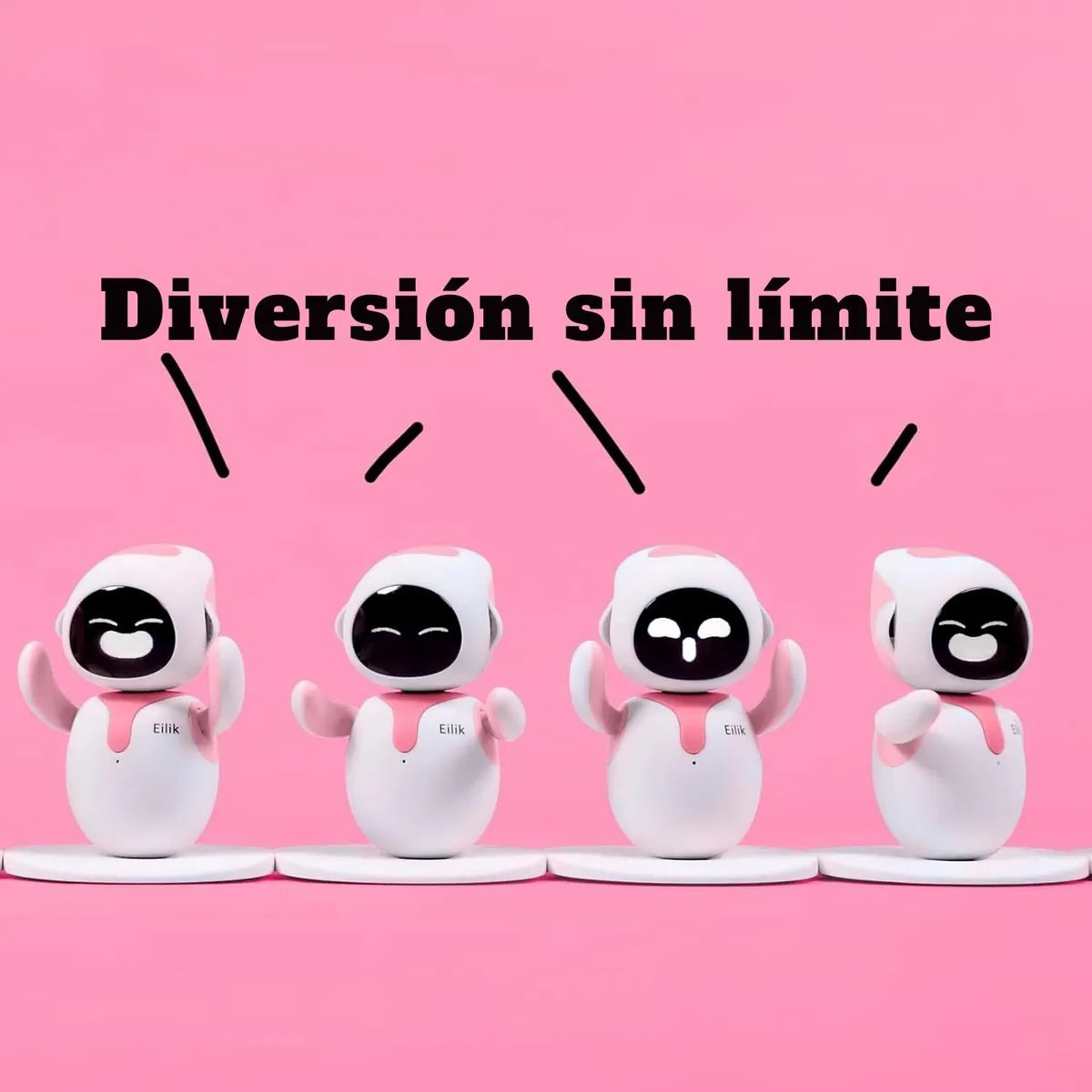 Robot Mascota Energize Lab Eilik Interactivo Táctil -pink Ei