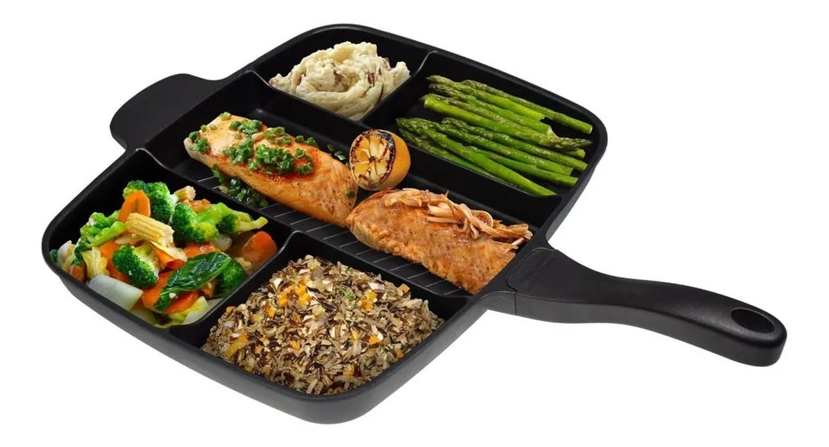 Sartén Multiuso 5 En 1 Sartenes Antiadherentes Plancha Grill
