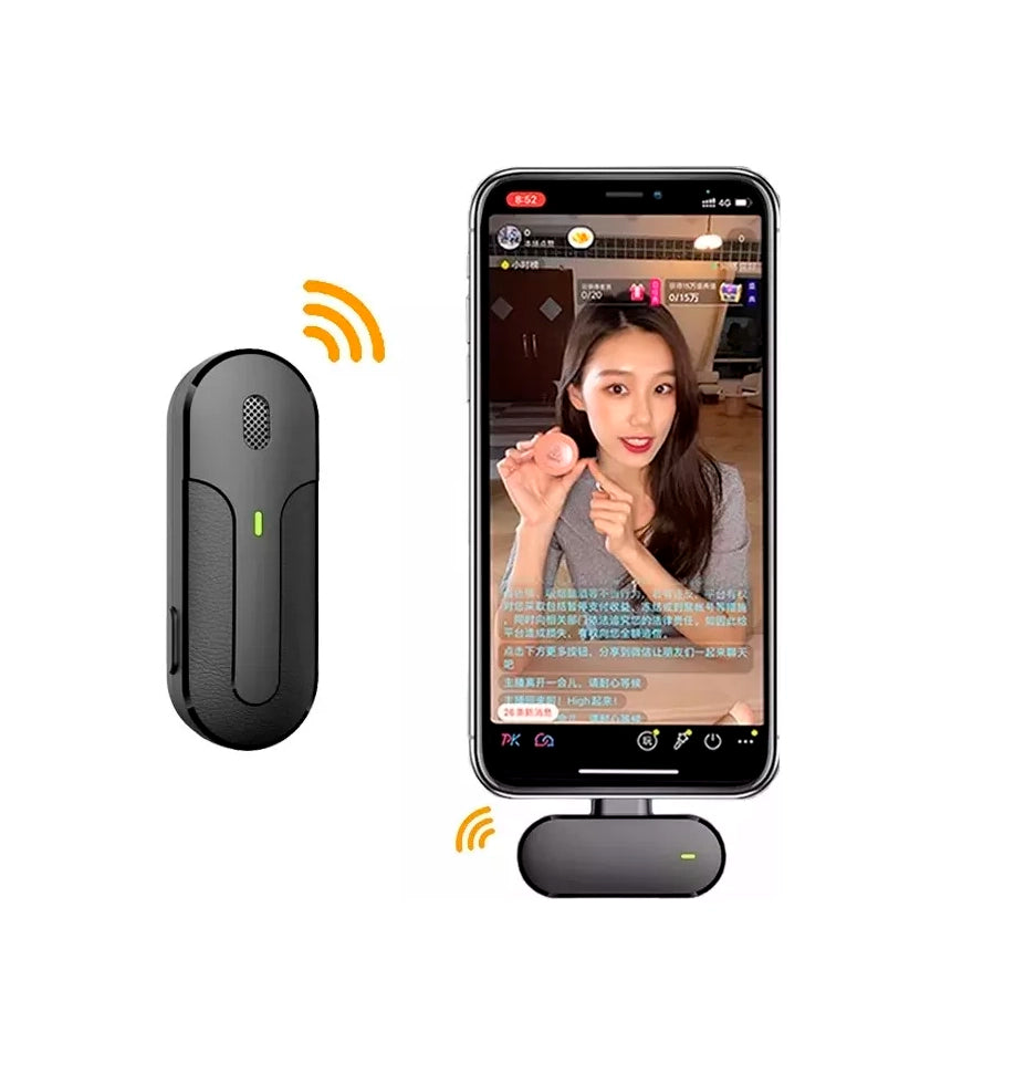 Micrófonos Inalámbricos Solapa Lavalier Para iPhone iPad Color Negro