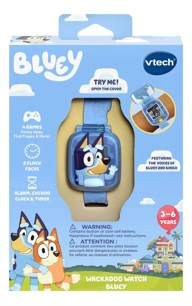 Reloj Vtech Bluey Wackadoo De Color Azul Para Niños De 3 A 6