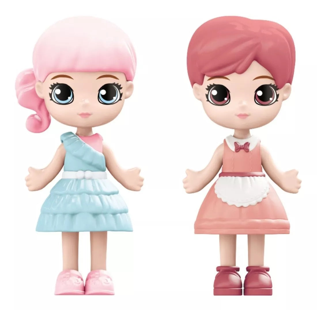 Casa De Muñecas Incluye Muebles, Muñecas Y Mascota