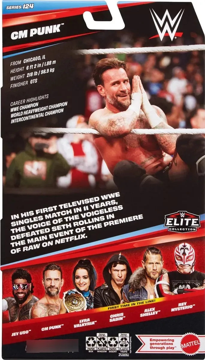Figura de Acción Mattel WWE Elite CM Punk 15 cm – 25 Articulaciones