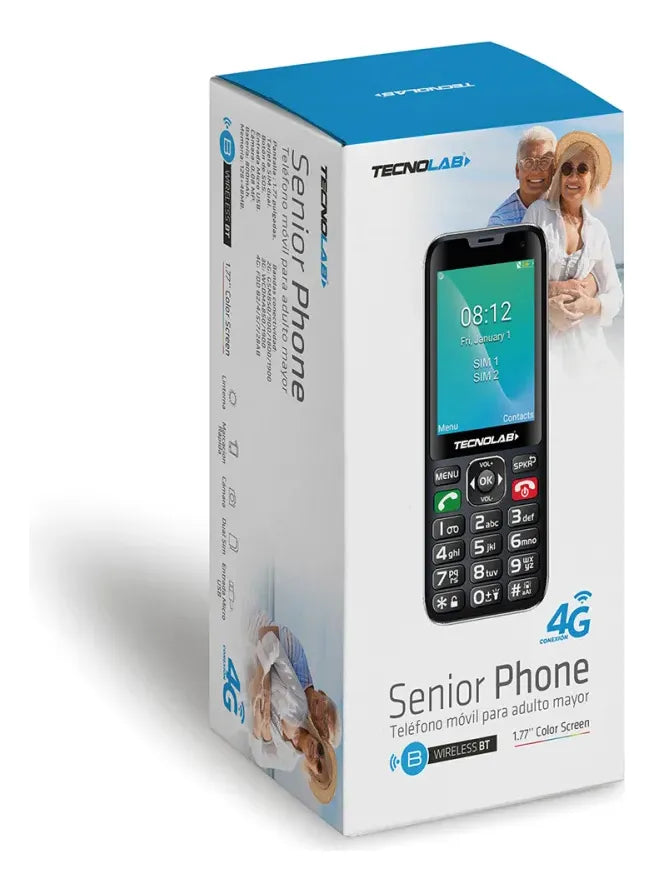 Telefono Celular Senior Tecnolab 4g Adulto Mayor Tl487 Rojo Rojo