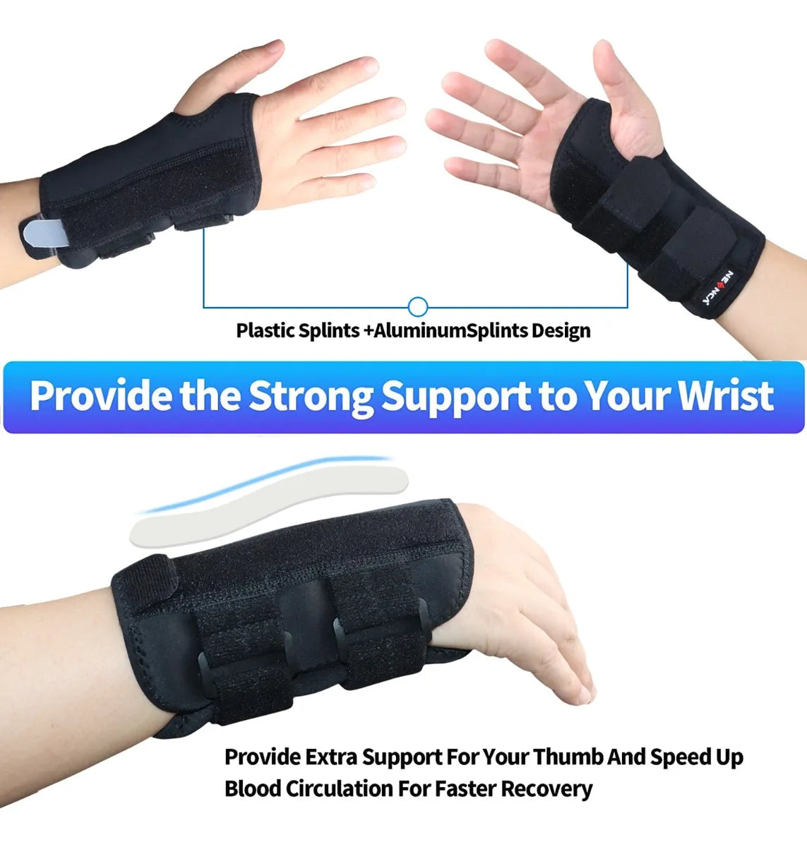 Muñequera Ortopédica Ajustable Para Túnel Carpiano (Medio Izquierdo)