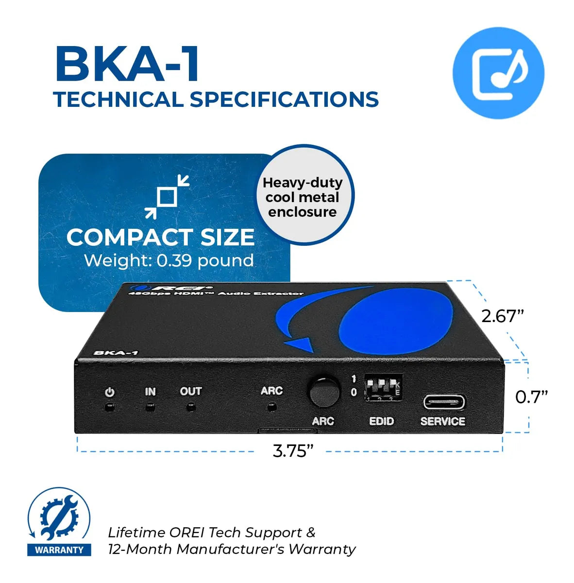 Extractor De Audio Orei 8k Hdmi Ultrahd 4k @ 120 Hz 48g Hdmi