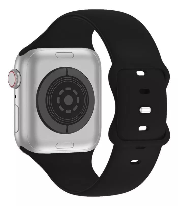 Correa / Pulsera De Silicona Suave Premium Para Apple Watch / Color Negro 42 - 44 - 45 - 46 - 49 M