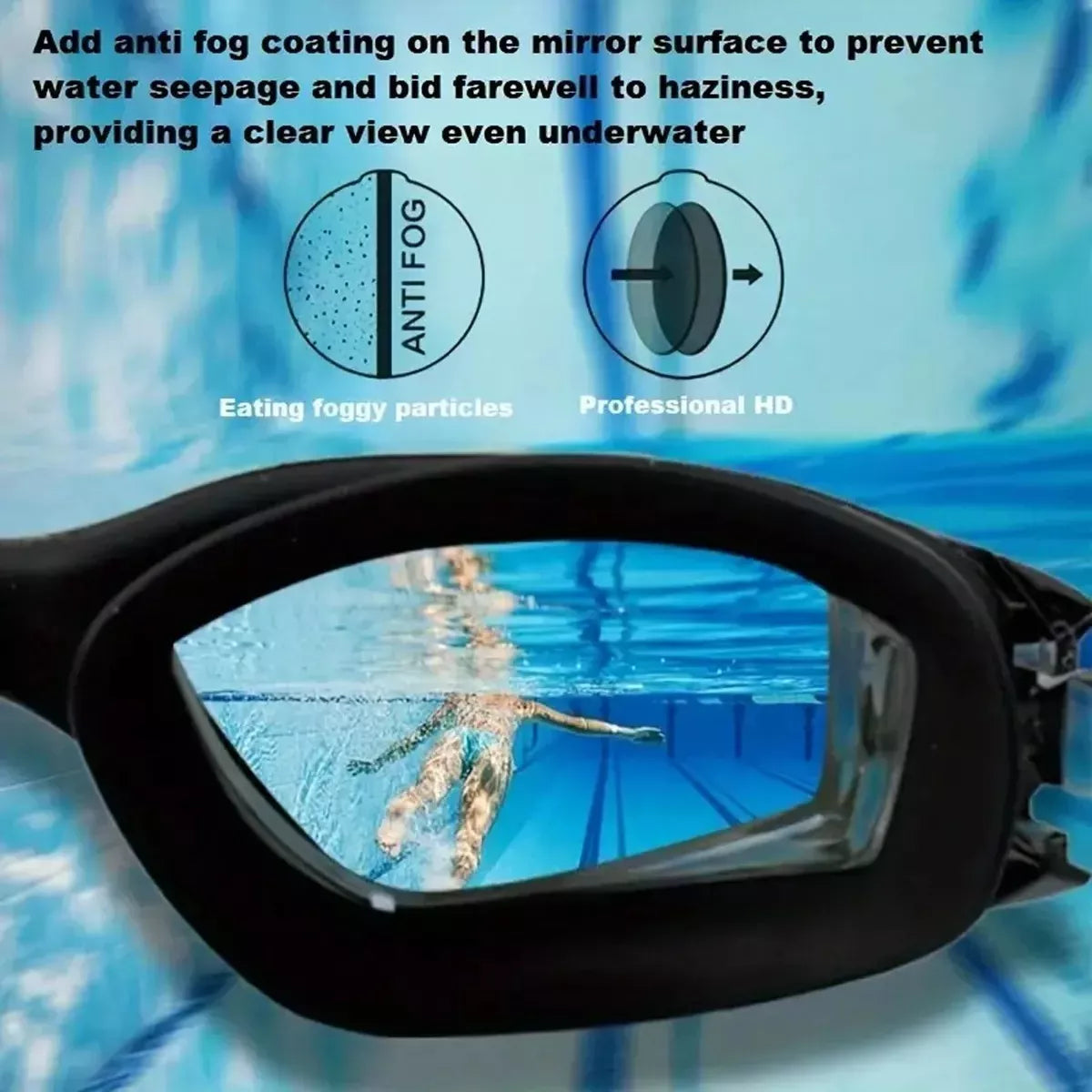 4 En 1 Lente Natacion Kit Protección Uv Antivaho Gafas