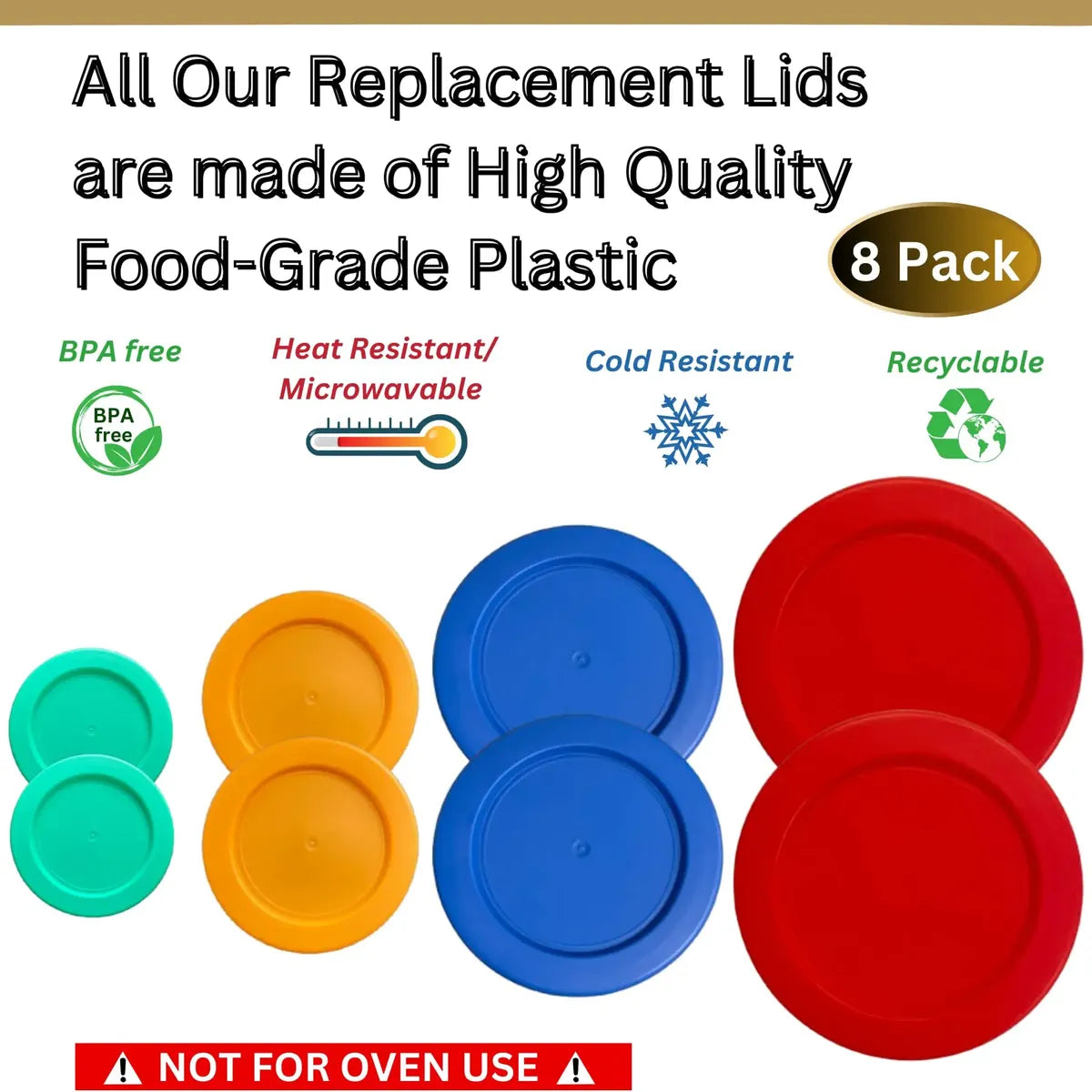 Tapas de Repuesto Klare Ware para Pyrex, Anchor Hocking y KlareWare