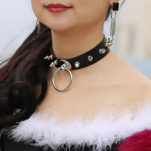 Collar D Choker Aro Puas Ajustable Punk Rock Cosplay Gótico
