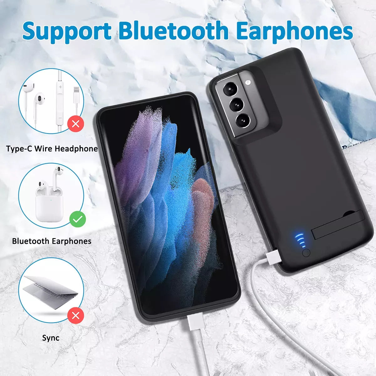 Carcasa Cargador Batería Para Samsung Galaxy S22 Plus 5000mah