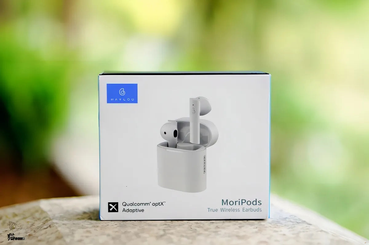 Auricular in-ear gamer inalámbrico Haylou T Series MoriPods blanco con luz LED