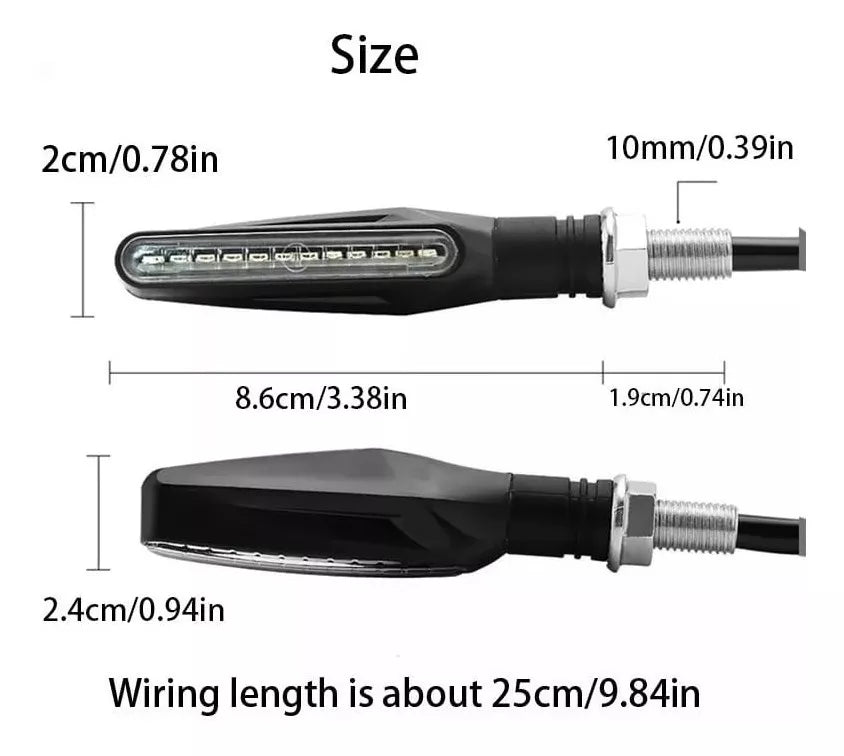 Intermitentes De Moto Secuencial Led Ámbar Pack X4 Unidades