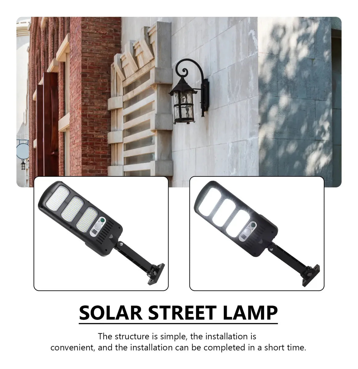 Lámpara Solar LED 213 LEDs Tipo Farola | Sensor de Movimiento | IP65 | Exterior