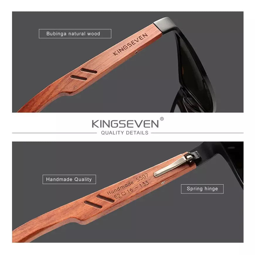 Anteojos de sol polarizados Kingseven B5507 armazón negro y lente azul