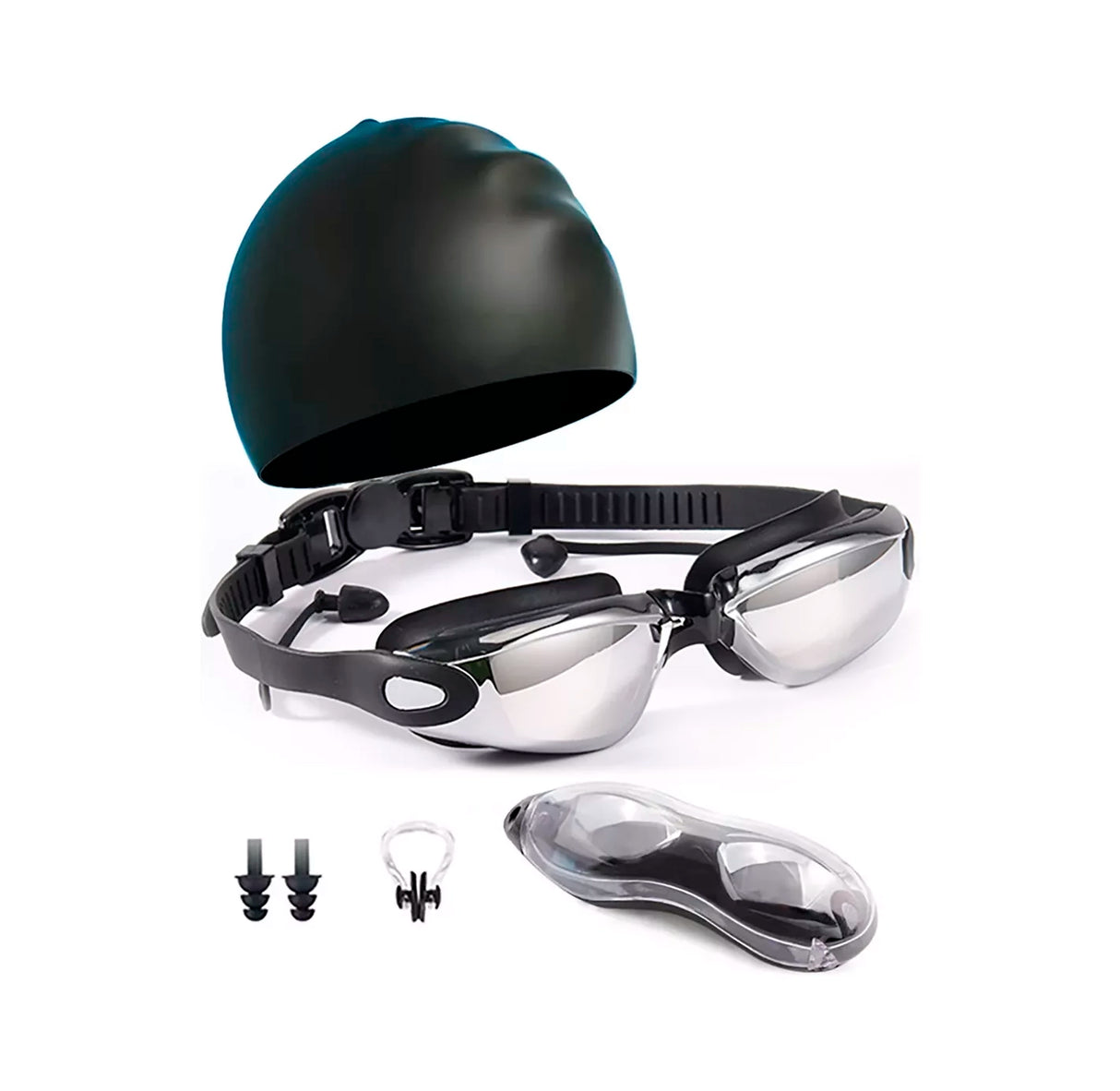4 En 1 Lente Natacion Kit Protección Uv Antivaho Gafas