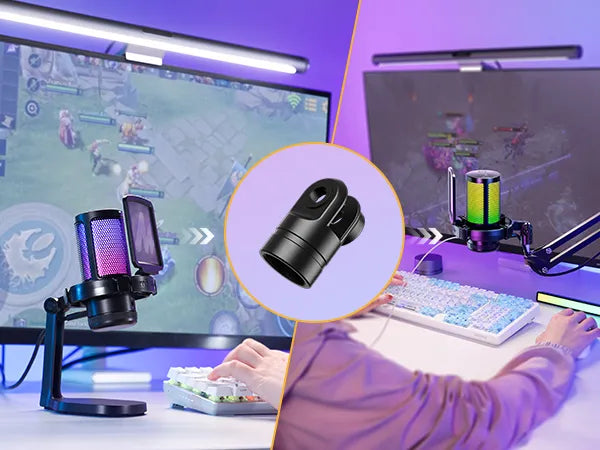 Micrófono de condensador Maono DGM20RGB Pro Gamer con soporte USB color negro