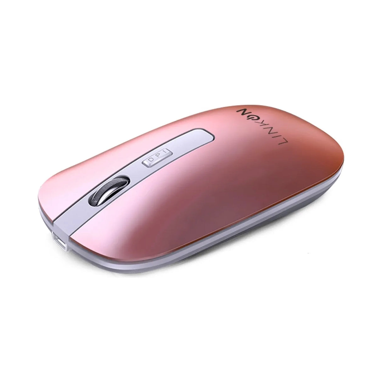 Mouse Inalambrico Dual Bluetooth Usb Recargable Para Mac Windows Color Rosa Linkon