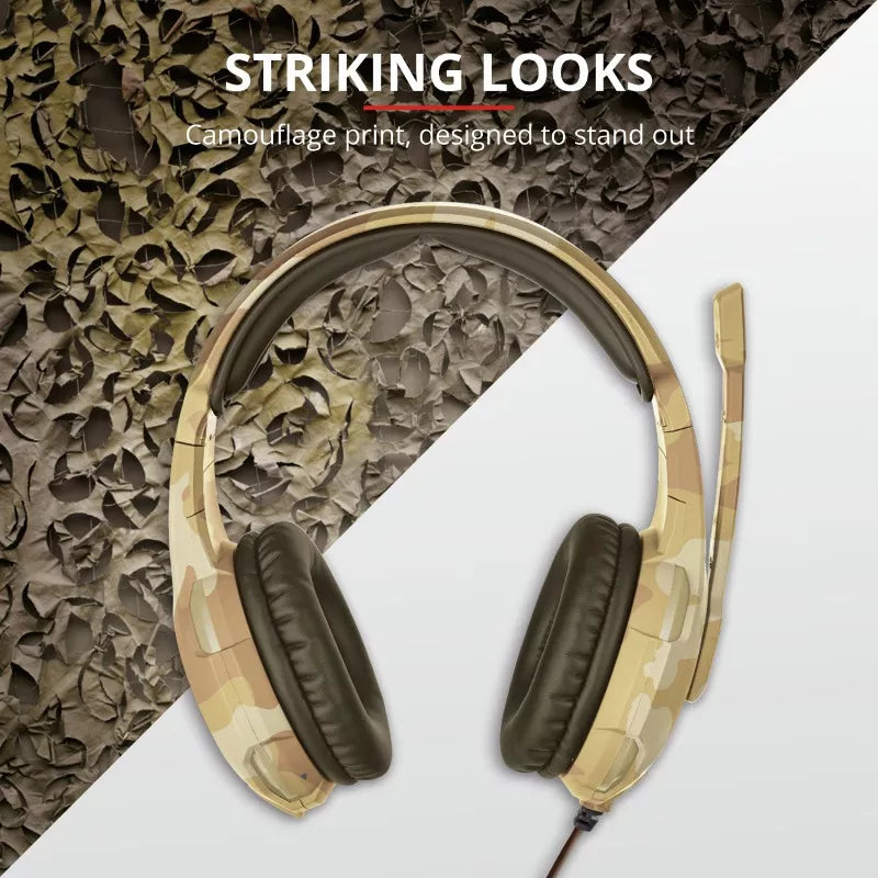 Auriculares Gamer Trust Gxt Radius Gxt 310 Desert Camo