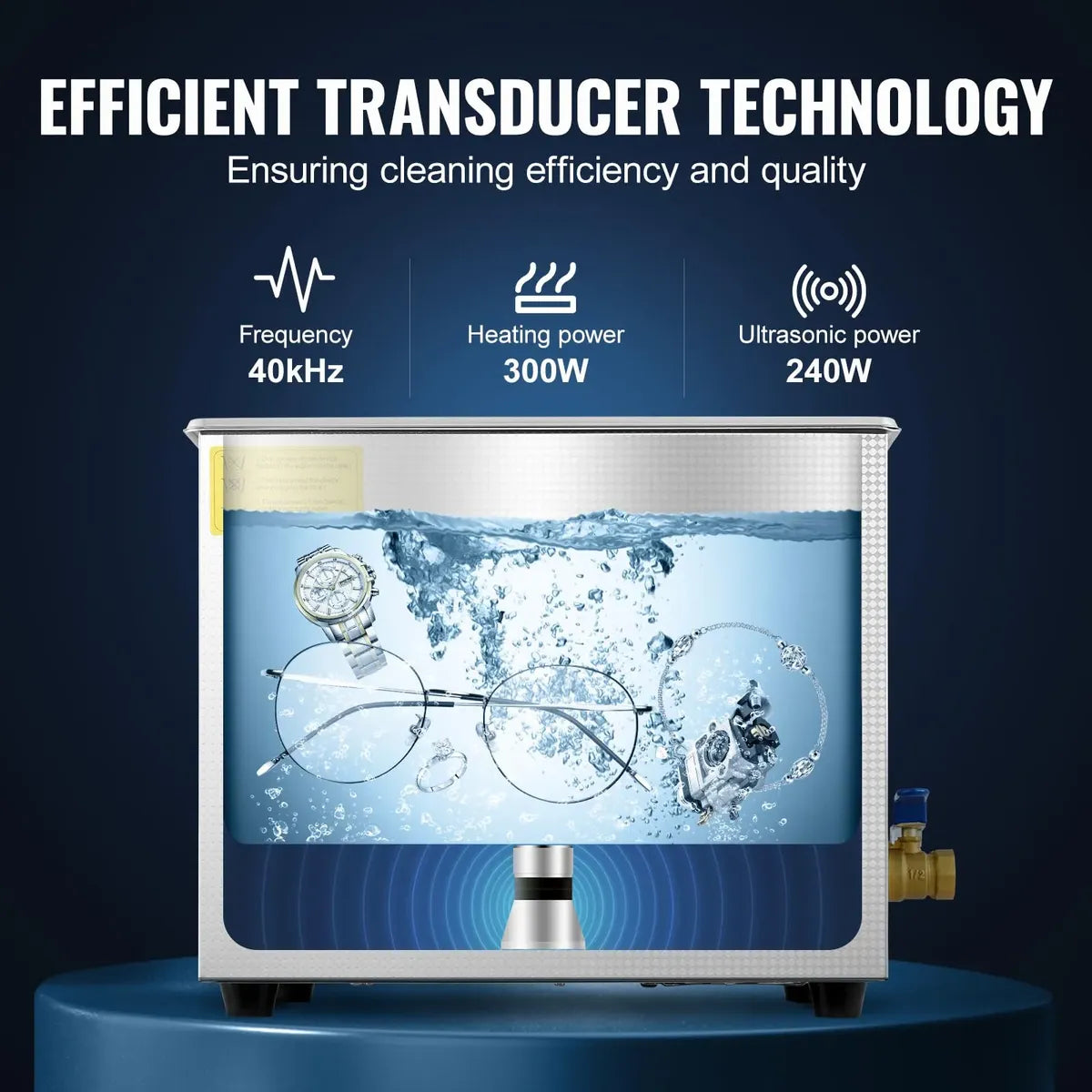 Limpiador Ultrasónico VEVOR 10 Litros con Calefacción y Temporizador Digital (120V)