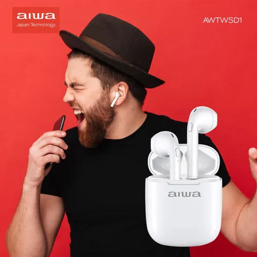 Audífonos Aiwa Inalámbricos In-ear Bluetooth 5.0 Aw-twsd1 Color Blanco