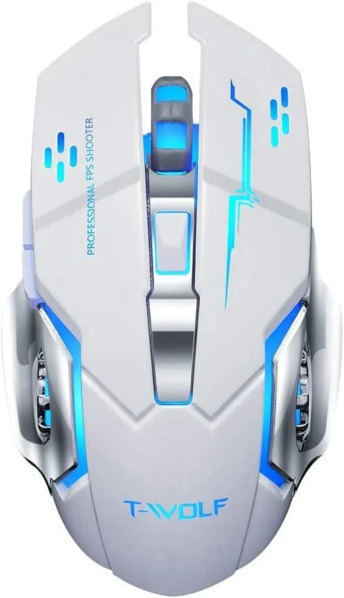 Mouse Gamer Inalámbrico Silencioso Y Recargable Con Luz Led