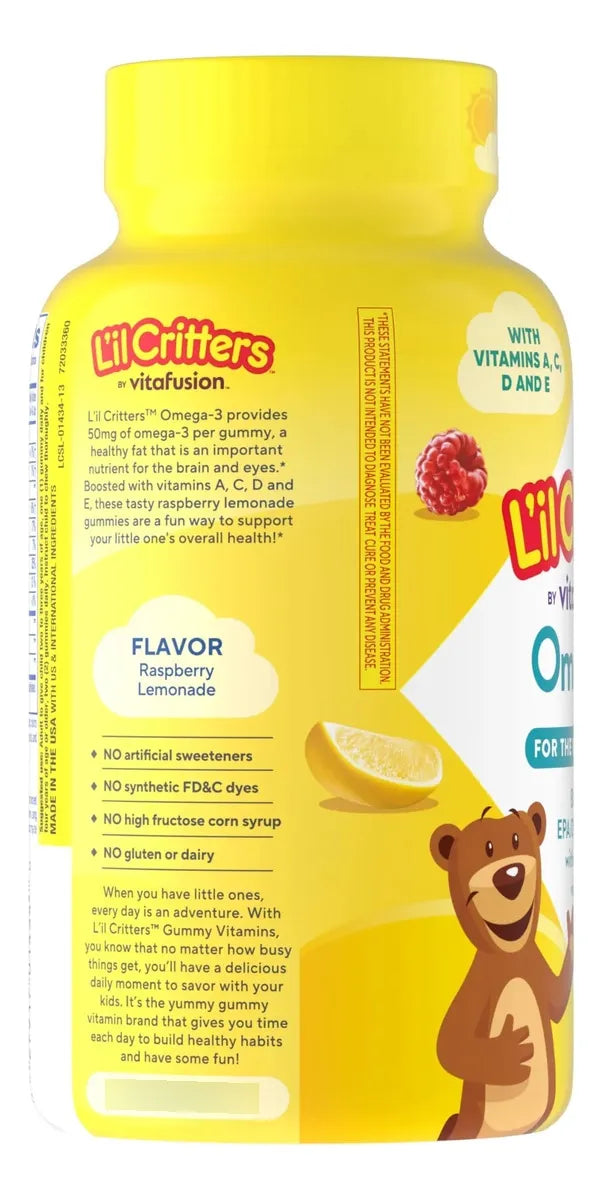 Gomitas de Omega-3 L'il Critters – 120 Unidades – EPA, DHA y ALA