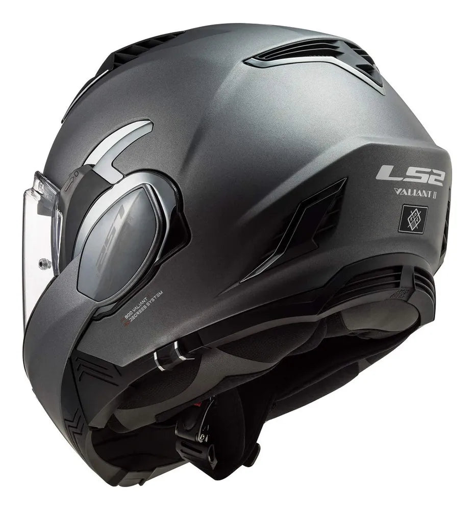 Casco Ls2 Valiant Ii Modular De Titanio Mate, Tamaño XS