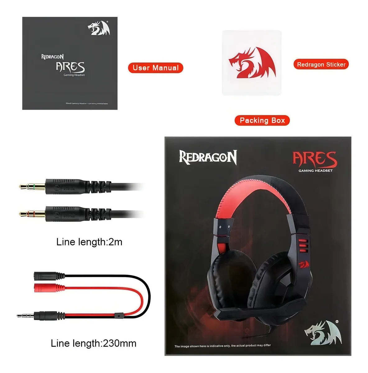 Auriculares Audifonos gamer Redragon Gamer Ares H120 negro y rojo