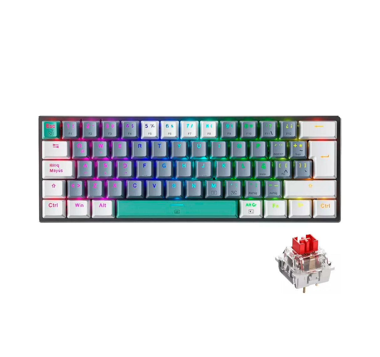 Teclado Mecánico Gamer Machenike K500 Spanish Rgb Pc
