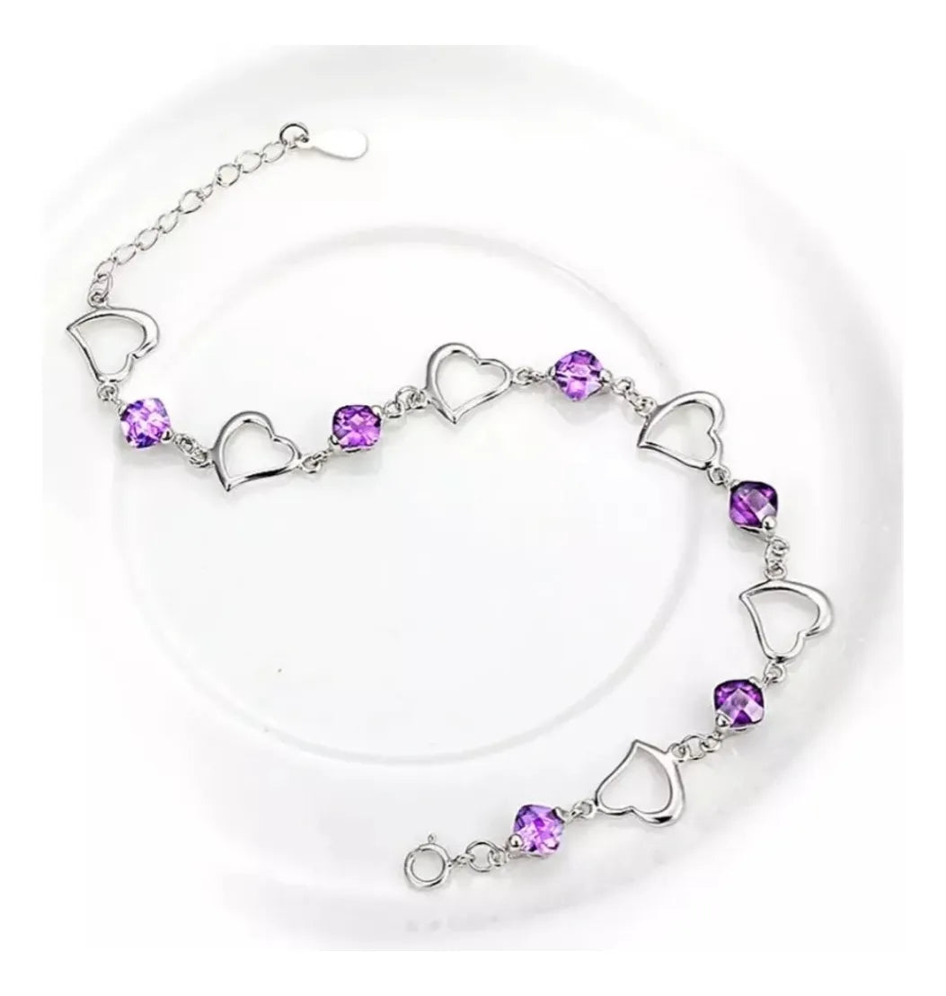 Reloj Analogo Stitch + Pulsera Baño Plata 925 Lila Dorado Blanco Con Diseño