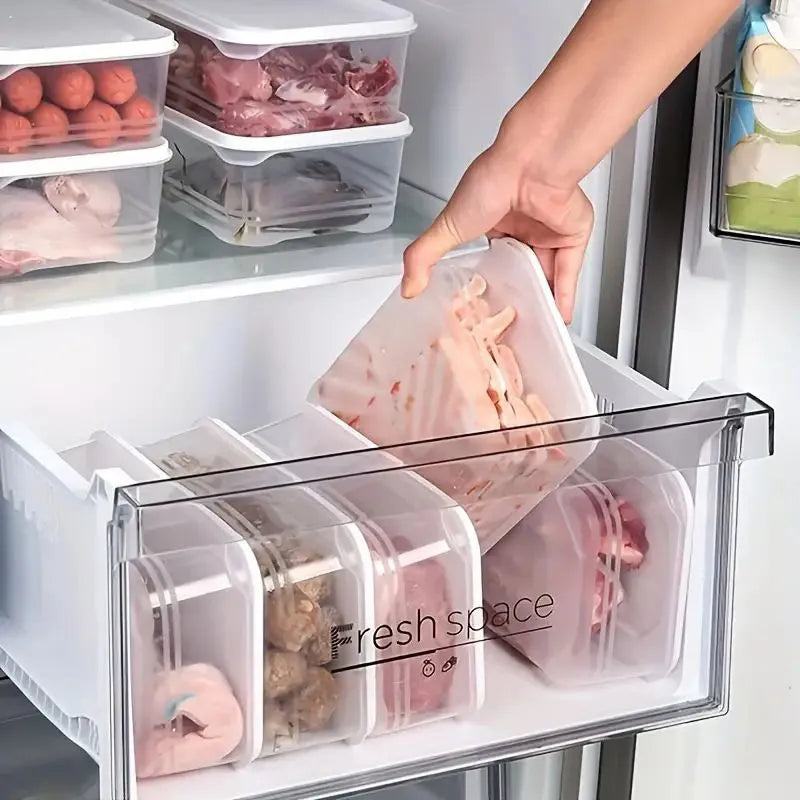 Organizador Refrigerador 8 Contenedores Herméticos 1200ml Blanco