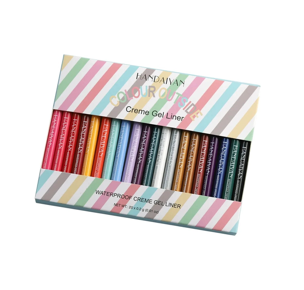 20 unidades Delineador Lápiz Ojos Color Retráctil Resistente Agua Handaiyan