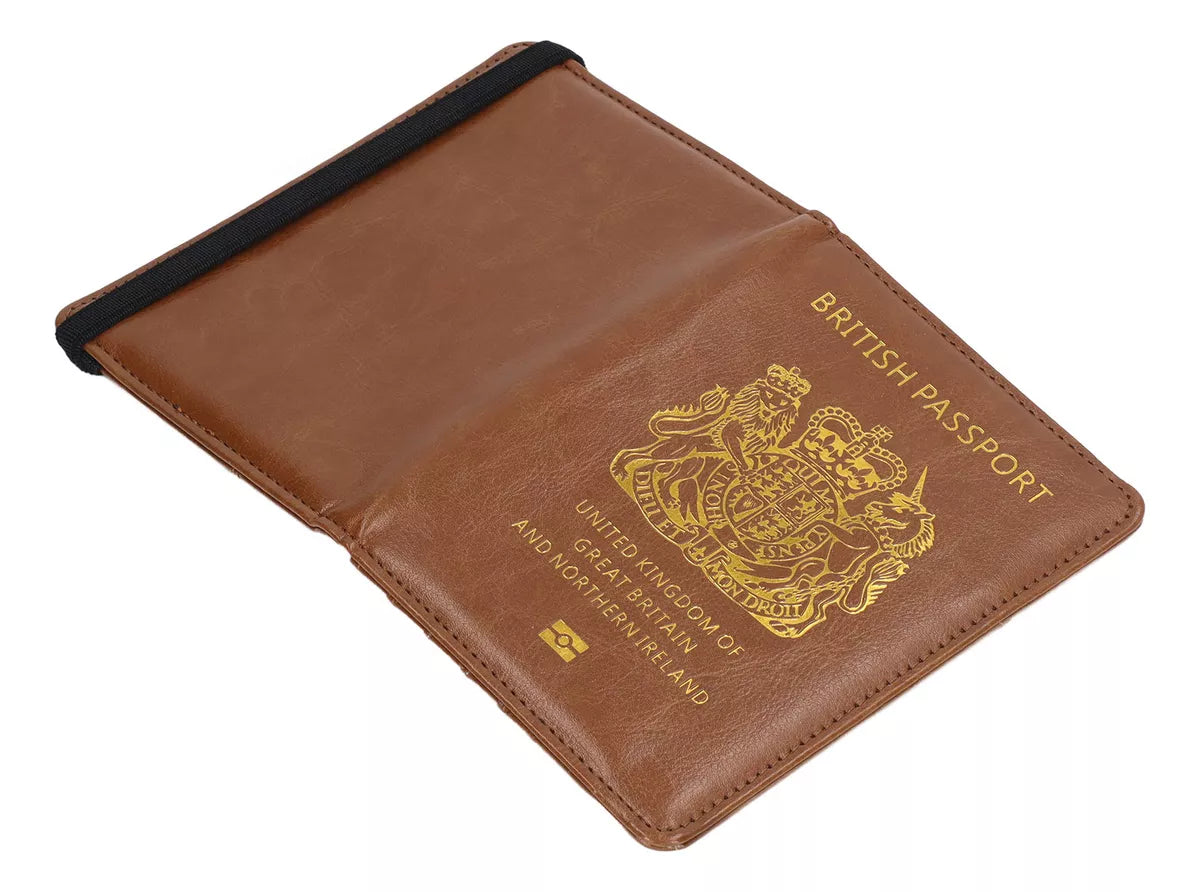Funda Para Pasaporte Del Reino Unido, Tarjetero Marrón
