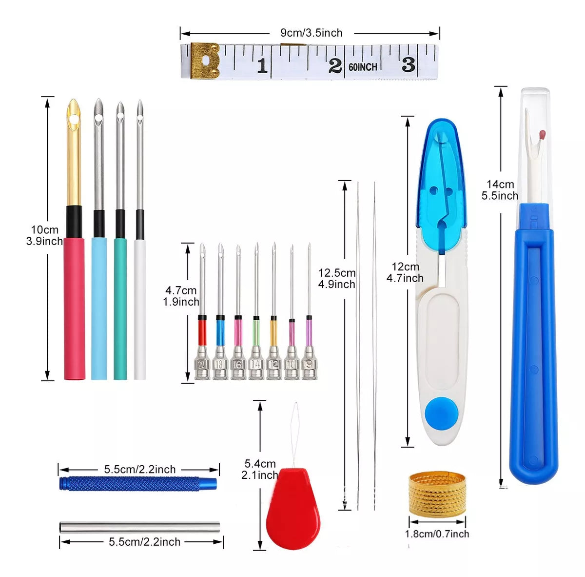 Set Agujas Magicas Bordado Crochet Kit Bordado Magico 16pzs