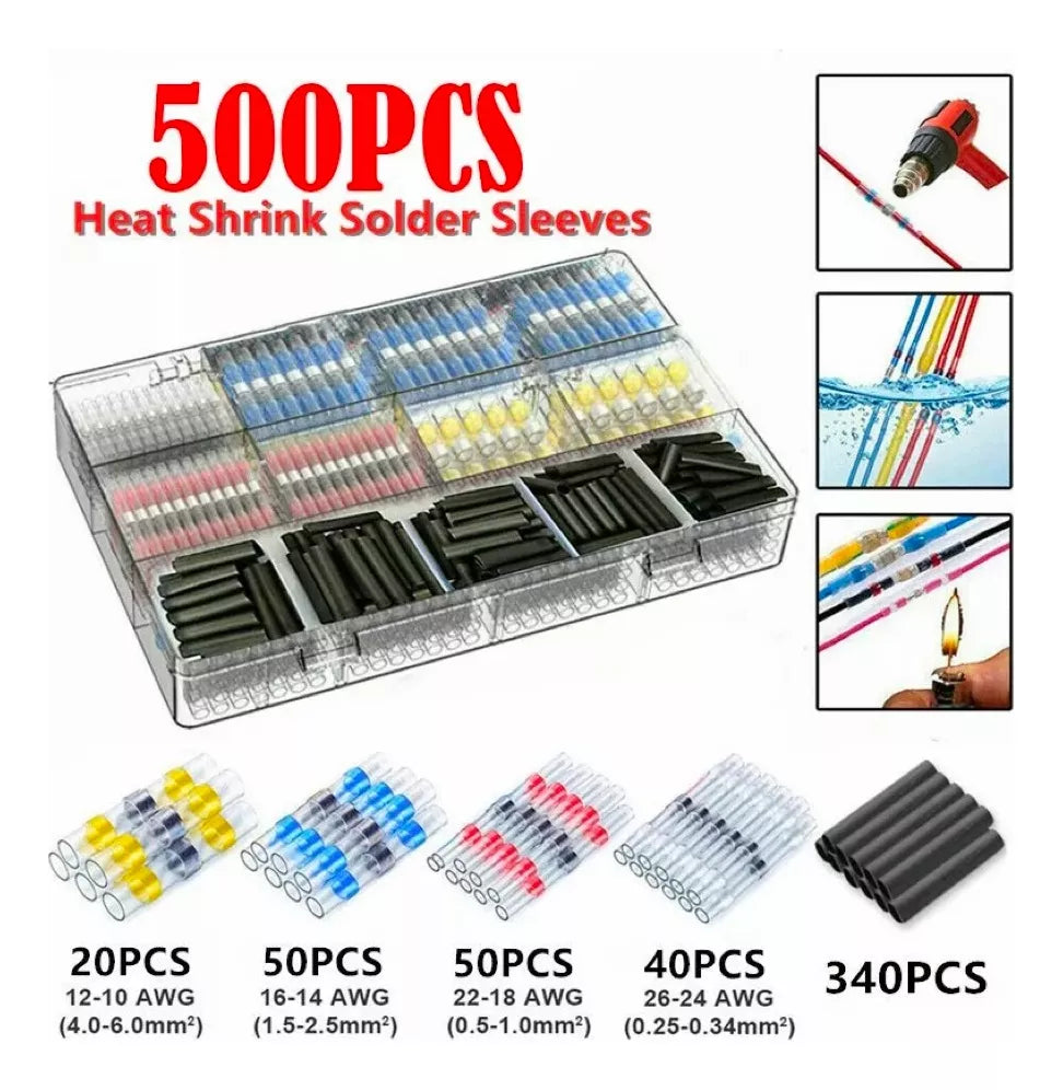 500 Terminales De Crimpado Termorretráctiles Impermeables