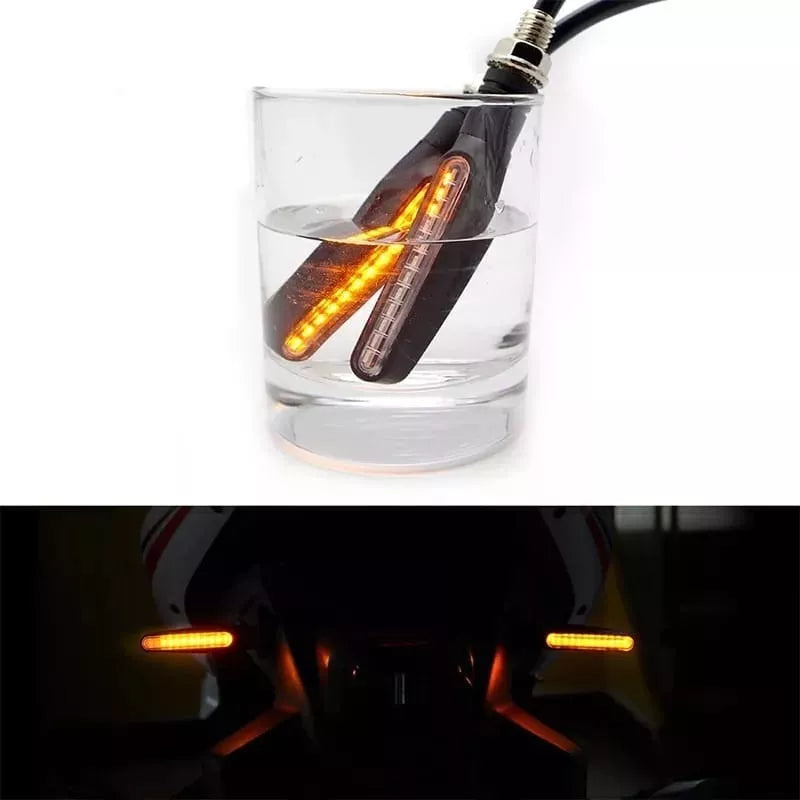 Intermitentes De Moto Secuencial Led Ámbar Pack X4 Unidades