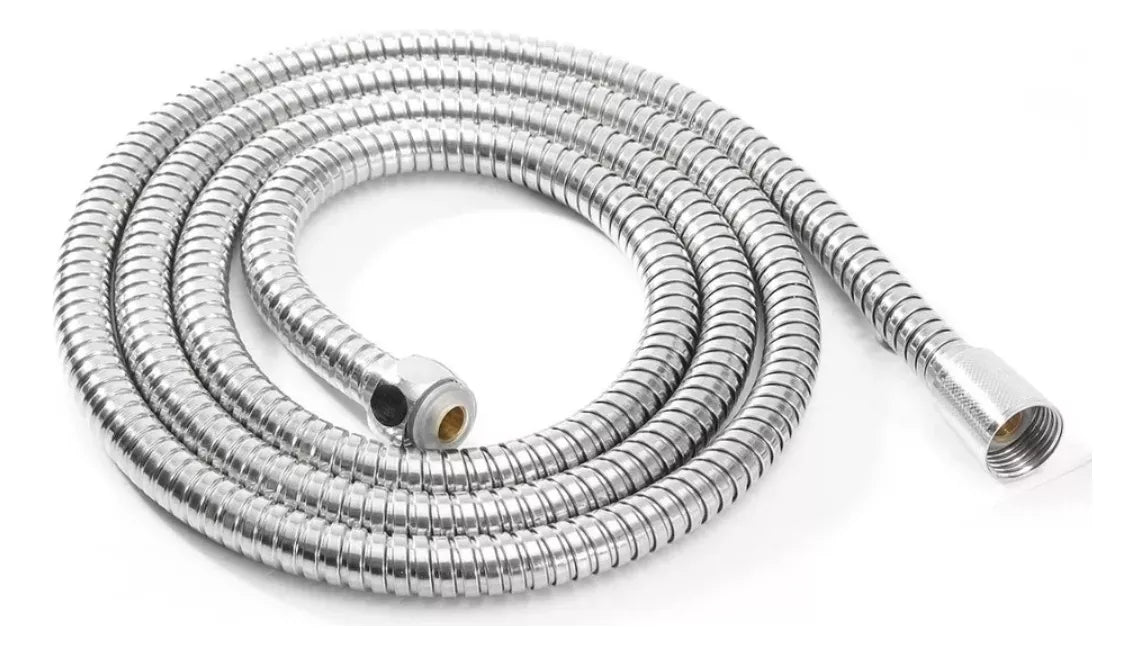 Manguera Ducha Flexible Extensible Cromada Acero Inoxidable