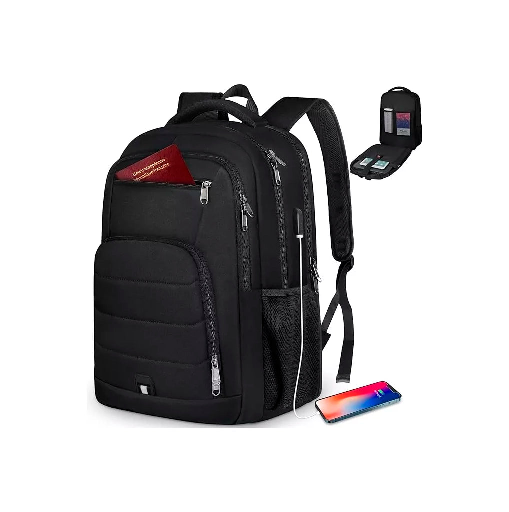 Mochila Impermeable De Gran Capacidad C/usb Para Laptop 17.3