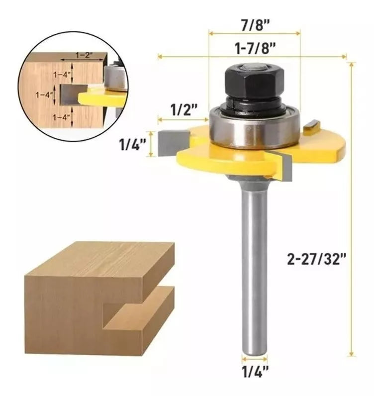 Fresas Madera Toma 1/4 Ensamble Kit 2pzs