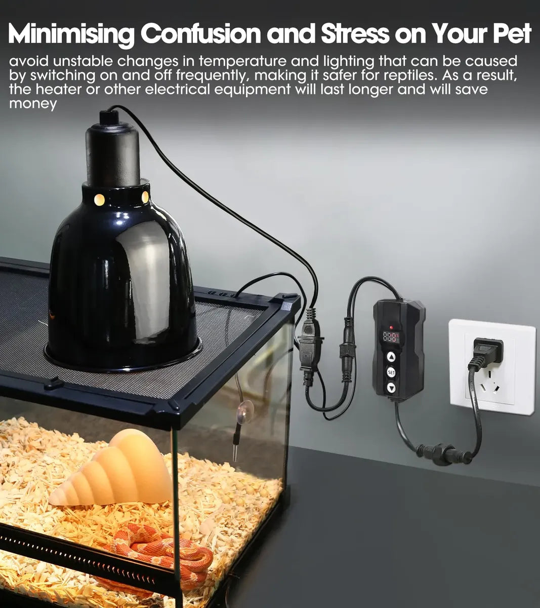 Termostato Regulador de Temperatura Geekoit para Reptiles | Dimming PID | 300 W | Control Digital