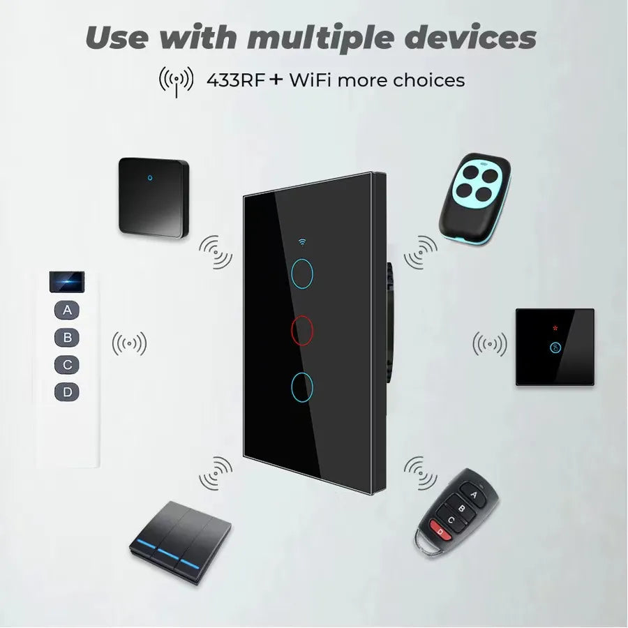 Intereruptor Inteligente Wifi Sin Cable Neutro 1, 2 o 3 Canales