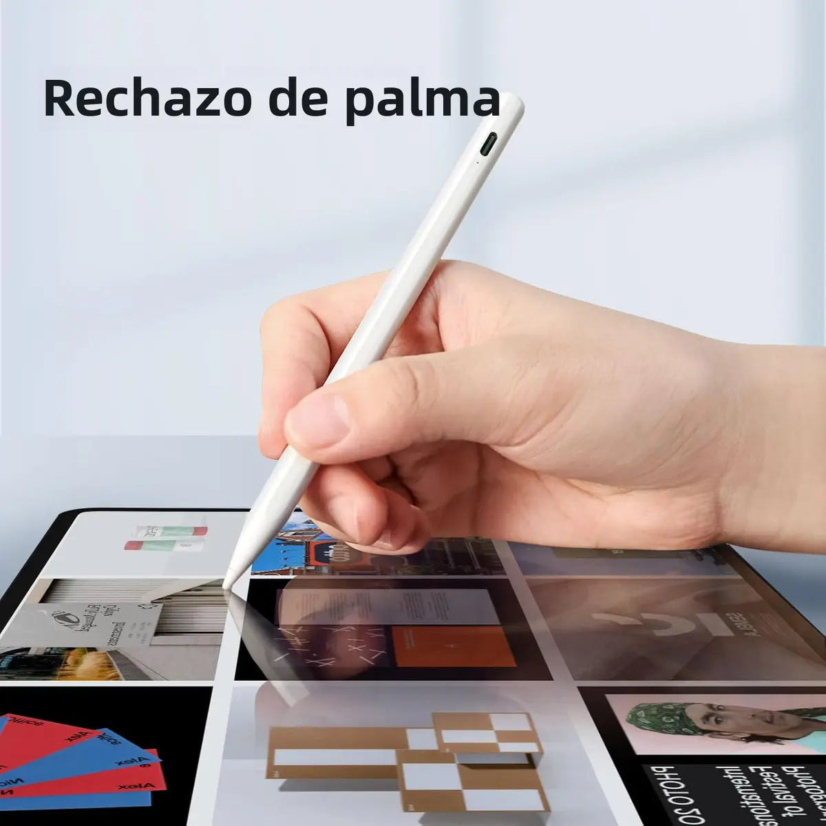 Lápiz Óptico Stylus Pen Bakeway para iPad 2018-2025 Rechazo Palma USB-C
