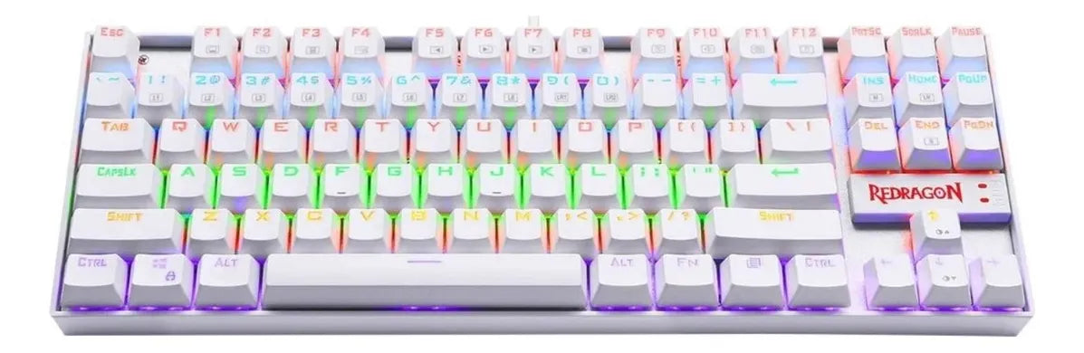 Teclado Gamer Redragon Kumara K552 Rainbow Blanco Red Esp Español Latinoamérica