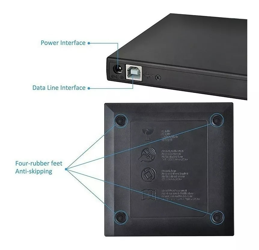 Grabador Dvd Y Cd Lector Externo Usb 2.0 Windows Y Mac