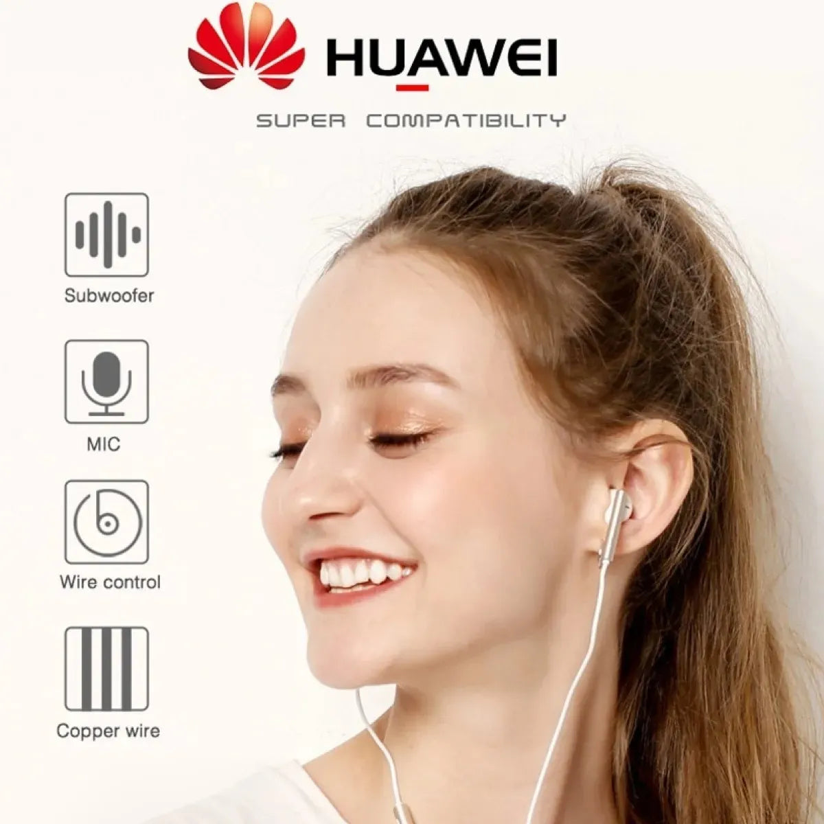 Audífonos In-ear Huawei Am116 Metálicos Blancos Blanco