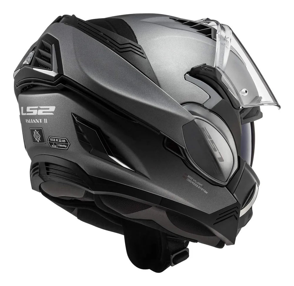 Casco Ls2 Valiant Ii Modular De Titanio Mate, Tamaño XS