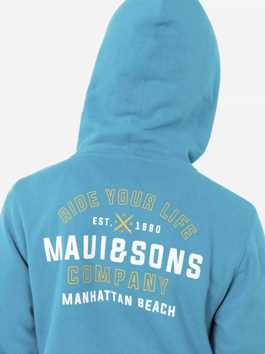 Poleron R.y.l. Surf Juvenil Azul Petróleo Maui And Sons